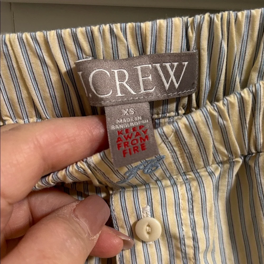 J. Crew Cream and Light Blue Striped Cotton Boxer Shorts